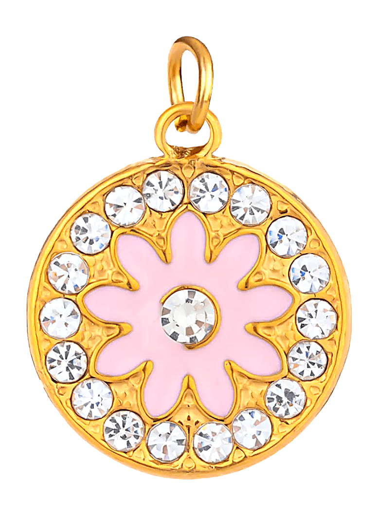 Médaillon fleur rose