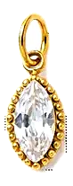 Charm Navette cristal en acier inoxydable, vu de près